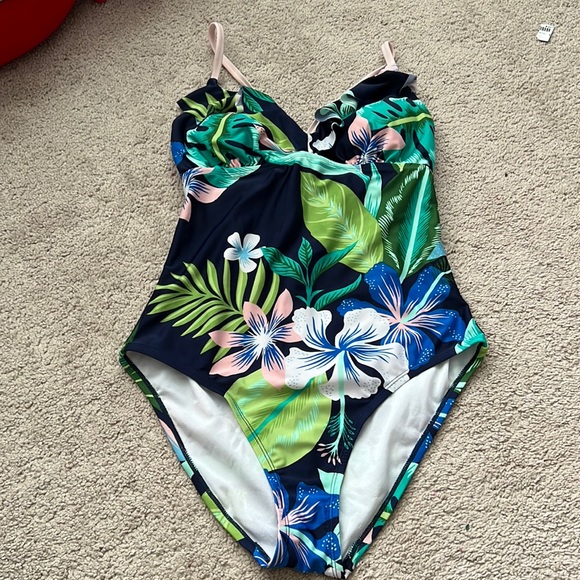 Target Other - Floral print Large one piece swim